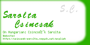 sarolta csincsak business card